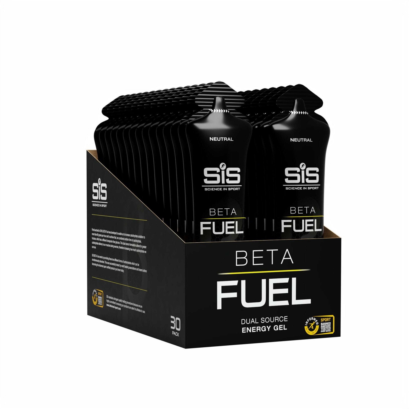 Science In Sport Beta Fuel Energy Gel - box of 30 gels - neutral
