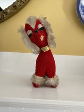 Vintage Red Velvet Poodle Figurine