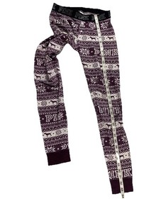 Victoria Secret Pink Pajama Pants Womens XS ONLY SLEEP IN Dog Snowflakes