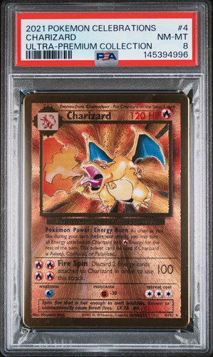 2021 Pokemon SWSH Celebrations Ultra-Premium Collection Charizard (Metal) PSA 8