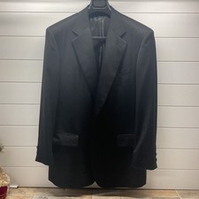 Brooks Brothers Mens Black Wool Hand Tailored Tuxedo Jacket Peak Lapel USA Made