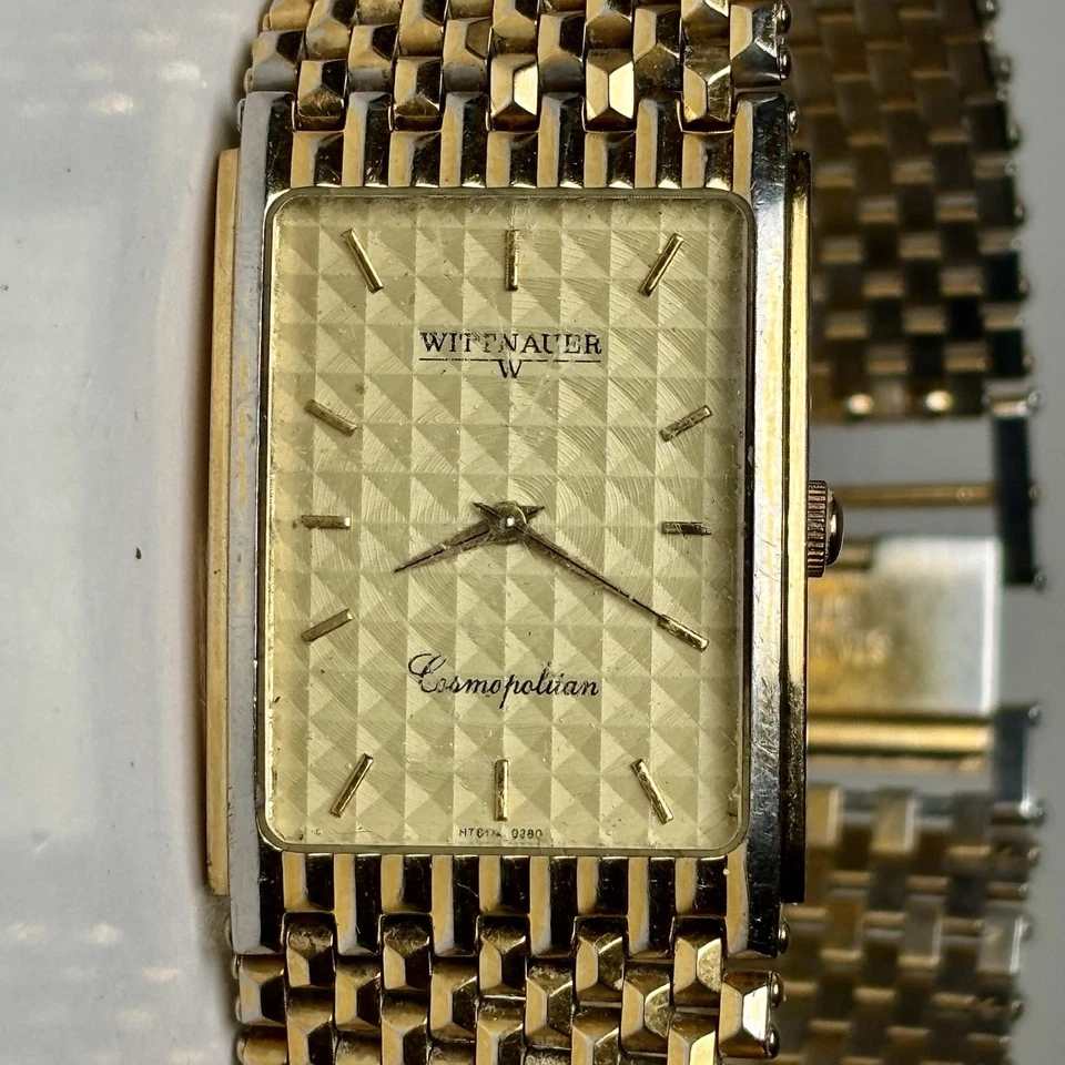 Reloj Tanque Vintage Wittnauer Cosmopolitan Oro Inoxidable 24mm BATERÍA NUEVA Foto 2 de 4
