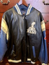 NFL Super Bowl XLVI Leather Varsity Jacket G-III XL Indianapolis 2012 Rare