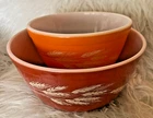 Vintage Pyrex Autumn Harvest Wheat Mixing Bowls Set Of 2, 401(750ml) & 402(1.5L)