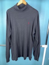 Vintage Polo Ralph Lauren Long Sleeve Black Turtleneck Size Large Made In USA