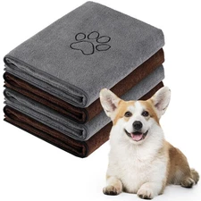 Chumia 4 Pack Dog Towels for Drying Large Microfiber Grooming Tools Absorbent...