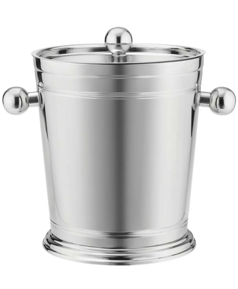 Martha Stewart Collection Stainless Steel Ice Bucket With Tongs Silver 249215