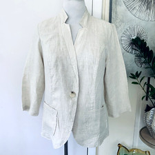 NWT Chico's 100 linen blazer with sequin decoration size L  Chico's size 2 