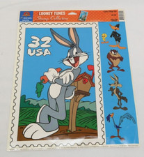 Vintage Looney Tunes Stamp Collection Color Clings Window Decorations   VY