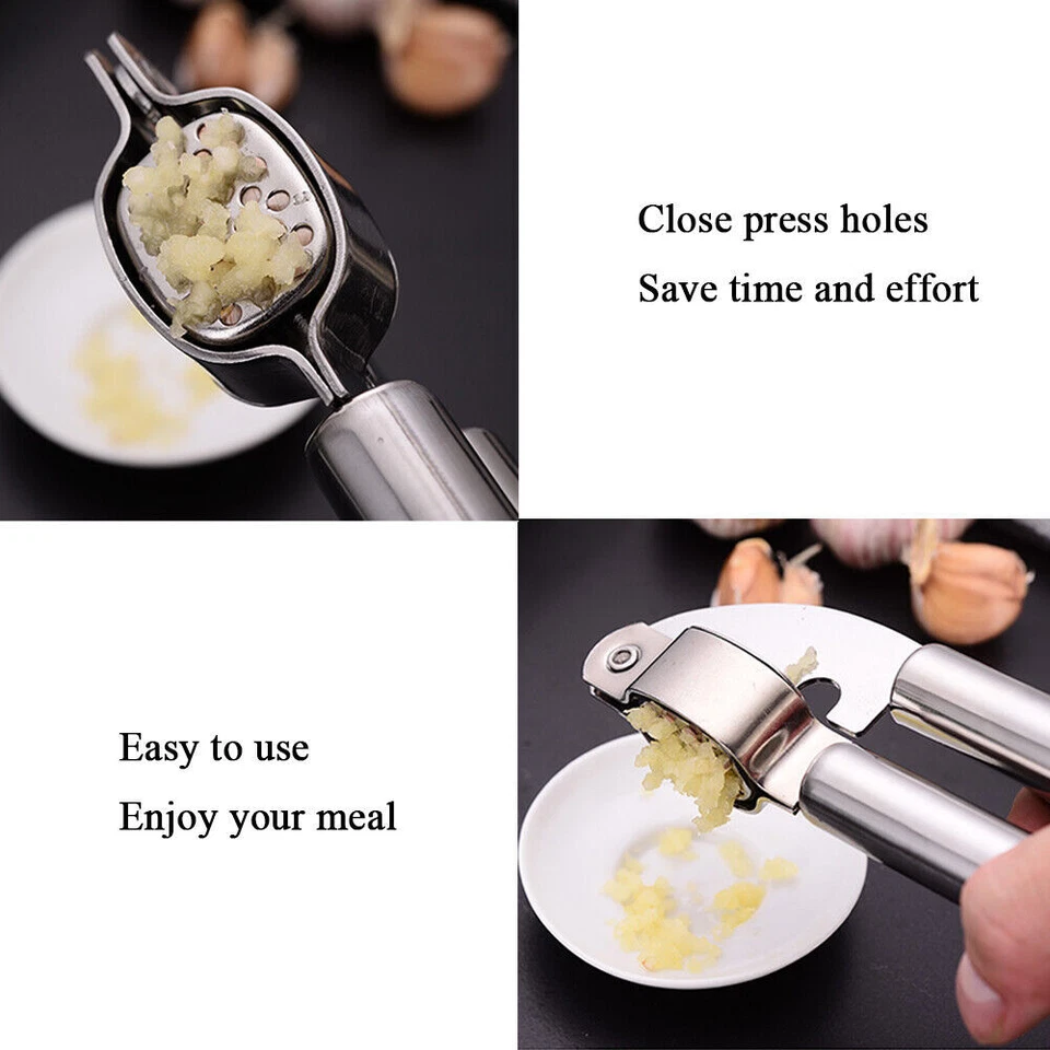 Prensa de ajo trituradora exprimidor trituradora picadora acero inoxidable herramienta de cocina manual Foto 4 de 4
