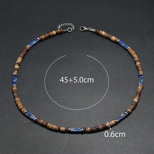 Collar con cuentas de cáscara de coco geométrico tribal étnico bohemia para hombre joyería - Imagen 14 de 115