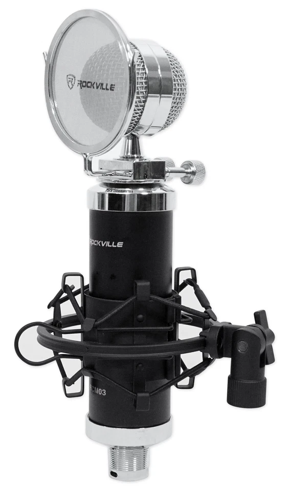 Rockville RCM03 Pro Studio Recording Condenser Microphone Mic+Shock Mount+Shield - Image 4 of 4