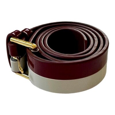 Ted Baker Women\'s Belt Size 2 White Burgundy Color Block Vegan Leather NWOT Ted Baker Women main image 4