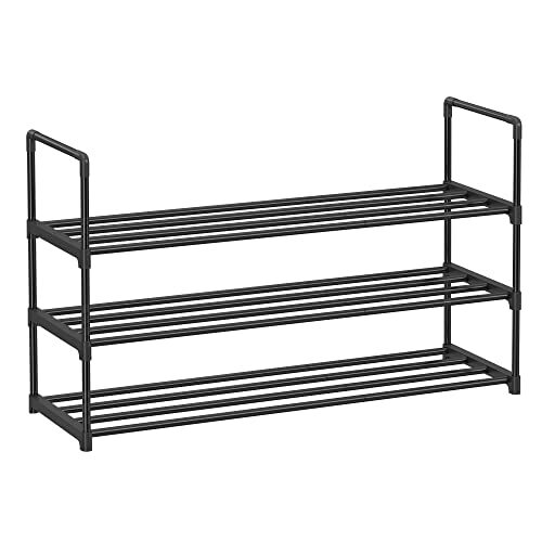 3-Tier Metal Shoe Rack Organizer 36.2W x 21.7H in Black-image