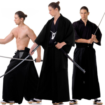 Japan Samurai Kimono Set Kendo Gi Hakama Hose Haori Jacke Aikido Cosplay Kostüm