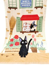 Kiki's Delivery Service kiki and Lily Black White Cat Beach Bath Towel 140 70cm