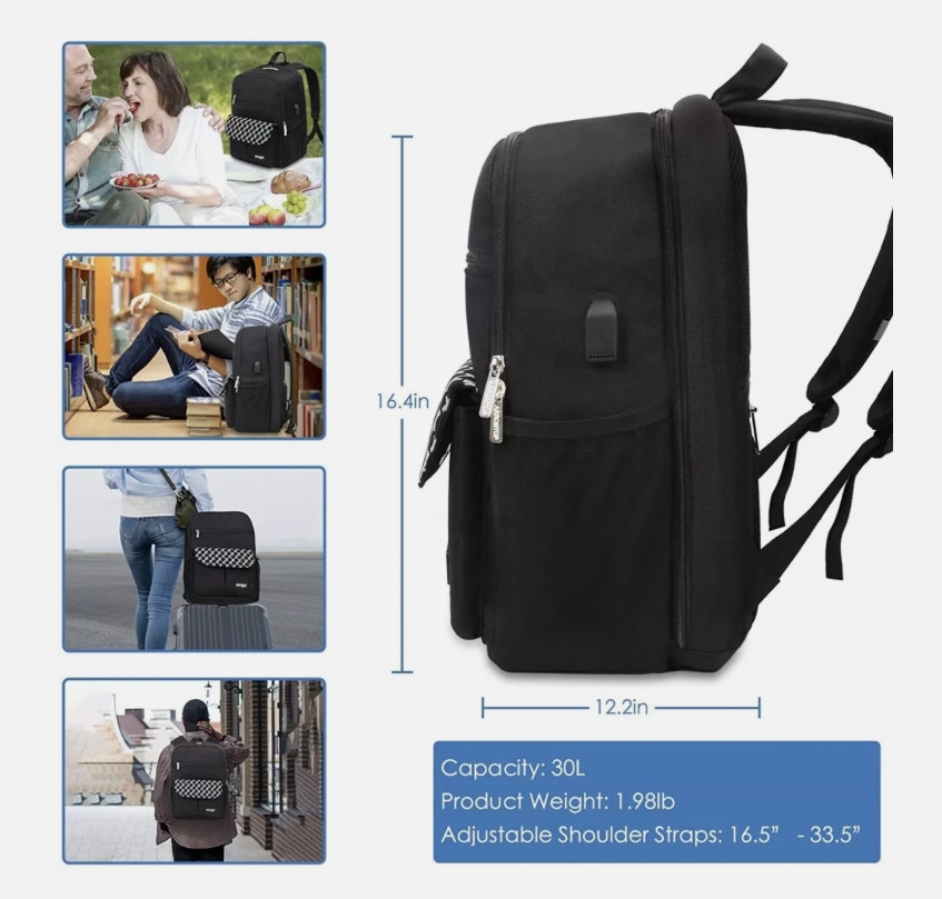 Travel Laptop Backpack Water Resistant Anti-Theft Bag with USB Charging, Durable