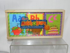 T S Shure Match 'N Learn 27 Wooden Puzzle Cards Alphabet  Numbers Ages 3 