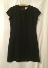 Vtg Ann Taylor Little Black Dress Size Small Cap Sleeve Sheath Straight Made USA