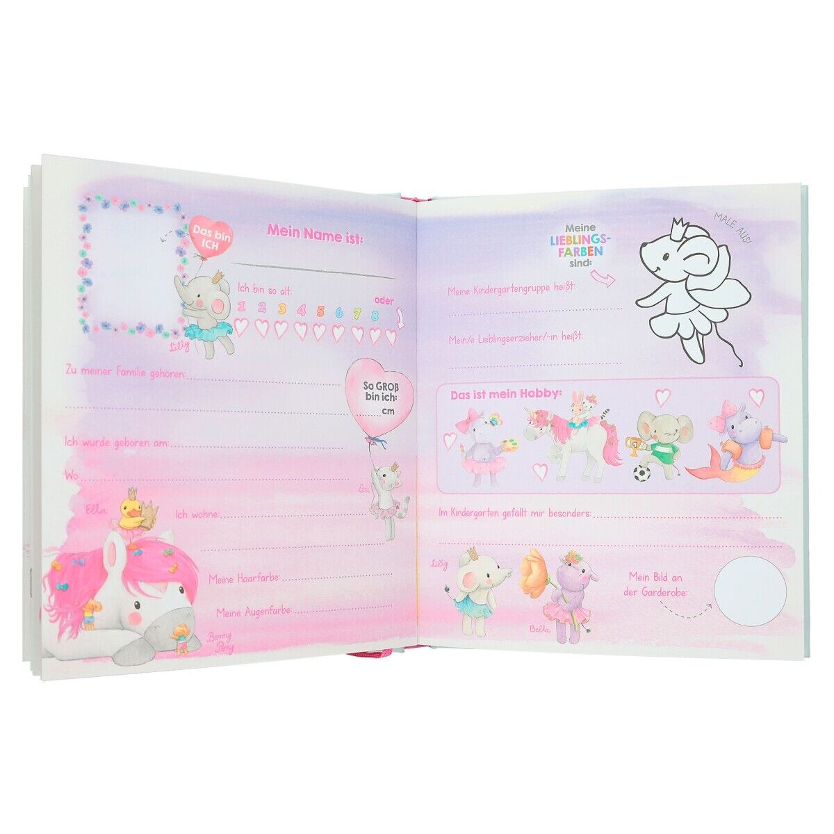 Princess Mimi Kindergarten-Freundebuch Freundschaftsbuch Kindergarten Mädchen