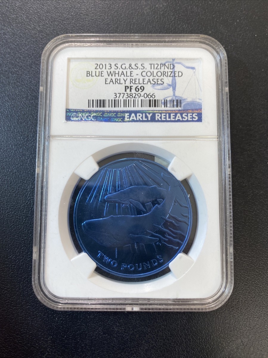 2013 S. GEORGIA TWO POUND TITANIUM BLUE WHALE NGC PR-69