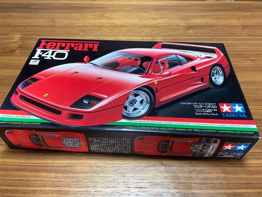 【新品未開封】TAMIYA Ferrari F40 1/24スケール No.77 TAMIYA 1/24 Ferrari F40 Plastic Model Unassembled Sports Car