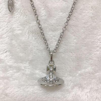 アクセサリー Vivian Westwood Small Orb Necklace Vivienne Westwood Small Orb Necklace Silver x Light Blue w