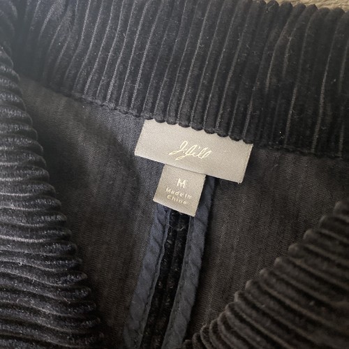 Women's J Jill Black Corduroy Velvet Collar Hem Full Button Jacket Size Medium - Picture 3 of 16