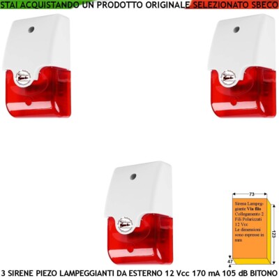 Allarme Sicurezza Esterno - Sirena 120dB E Luce Lampeggiante, Resistente Alle Intemperie - Foto 5