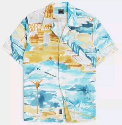 Todd Snyder Short Sleeve Camp Collar Shirt Amalfi Coast Men's 2XL AOP NEW