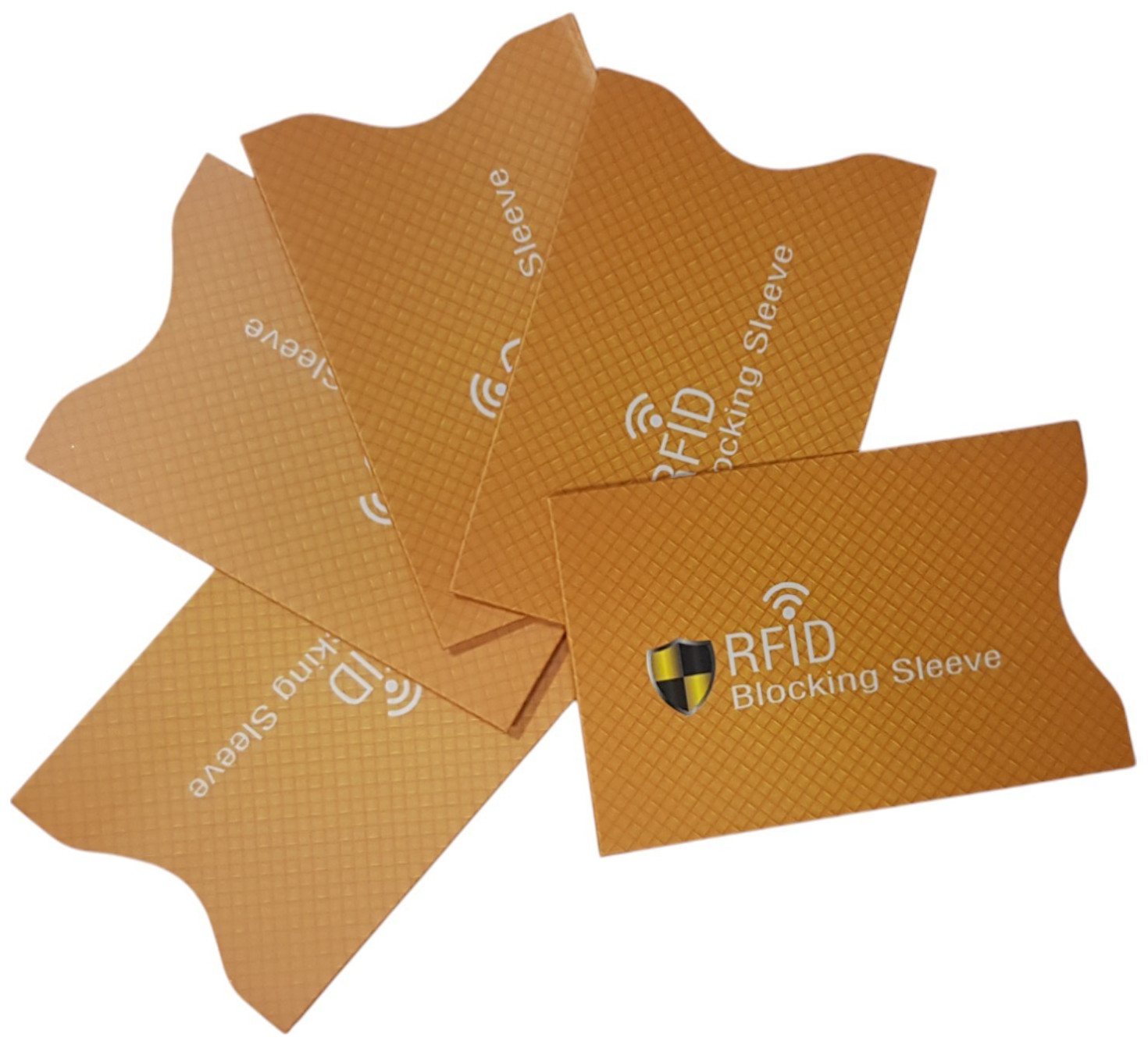 5 X RFID Blocking Sleeve NFC Anti Scan ID Credit Card Holder Case, Yellow Secure