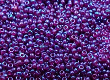 Vintage Gold Blue Luster Raspberry Translucent TOHO Seed Glass Beads 11/0 19g