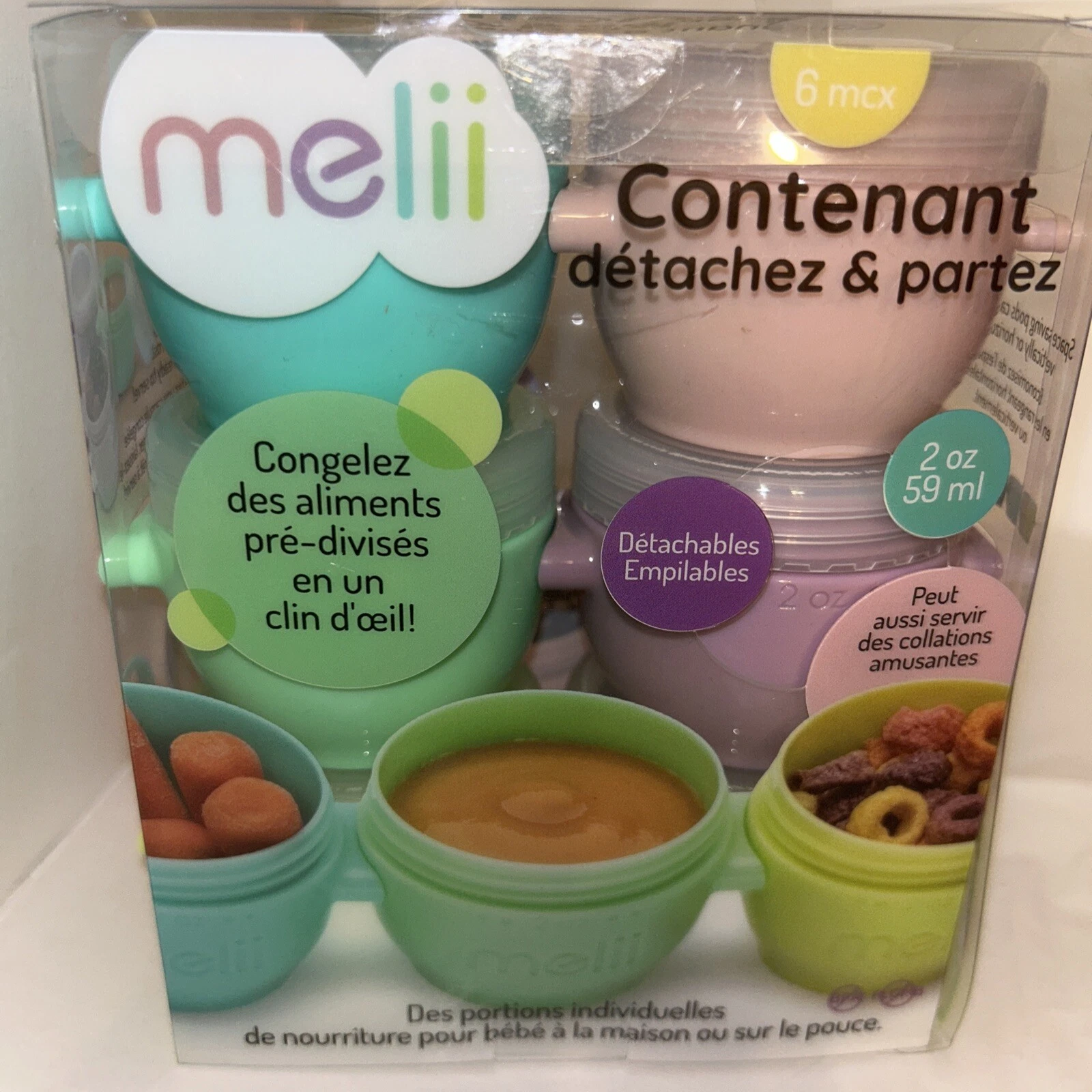 Melii NEW Snap & Go Pods Baby Food Storage Containers with lids,2oz six pack
Opens in a new window o