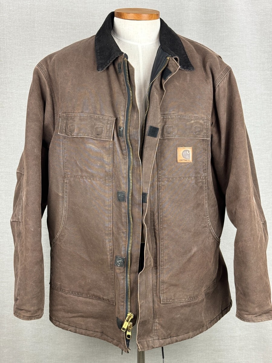 Carhartt Jacket Men's Size XLT Brown Duck Canvas Quilt Lined Chore