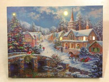 Lighted Wall Hanging Christmas Scene, 16  x 12"