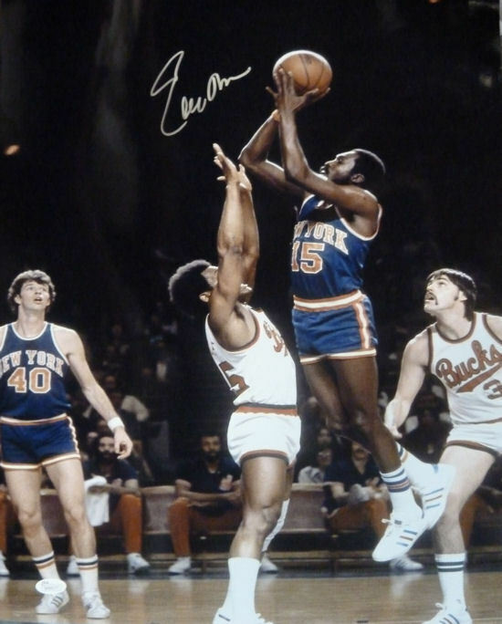 Earl 'The Pearl' Monroe Autographed New York Knicks Blue Jersey (PSA)
