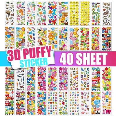 colortouch 3D Aufkleber für Kinder - 40 Blätter - 3D Geschwollene Stickers