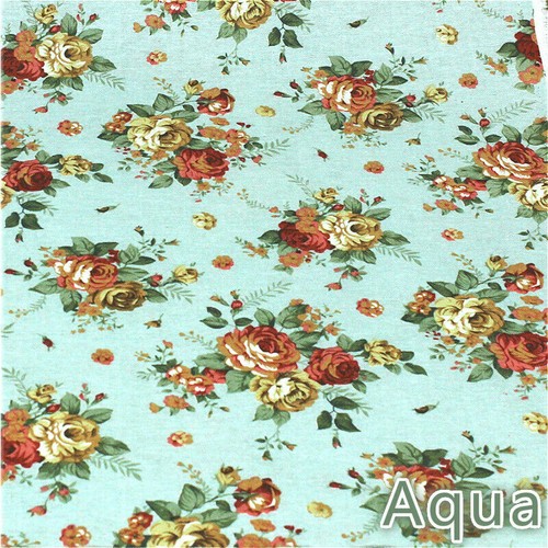 Floral Fabric Cotton Linen Rose Retro Country DIY Material Kimono Clothes Trim - Picture 15 of 25