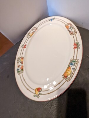 VINTAGE VILLEROY BOCH MON JARDIN OVAL PLATTER 17
