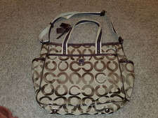 Coach Signature Metallic Outline Baby Diaper Tote Shoulder Bag 21305 Bag RARE