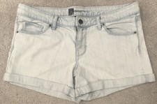 Womens Mossimo Premium Denim Light Blue Cuffed Jean Shorts Size 12