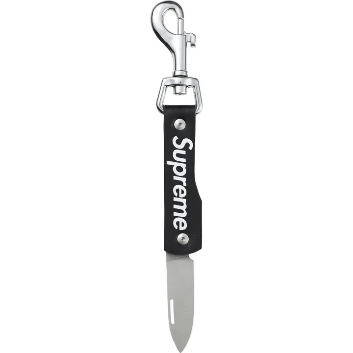 Supreme Leather Clip Knife Black | eBay