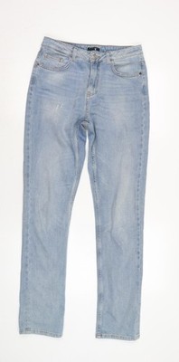 Sisley Damen Jeans blau Baumwollmischung gerade Größe 28 in L33 mit normalem Reißverschluss