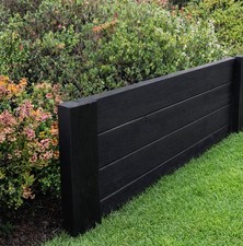Wooden Garden Edging Lawn Border Flower Raised Bed Fencing Black Heavy Duty