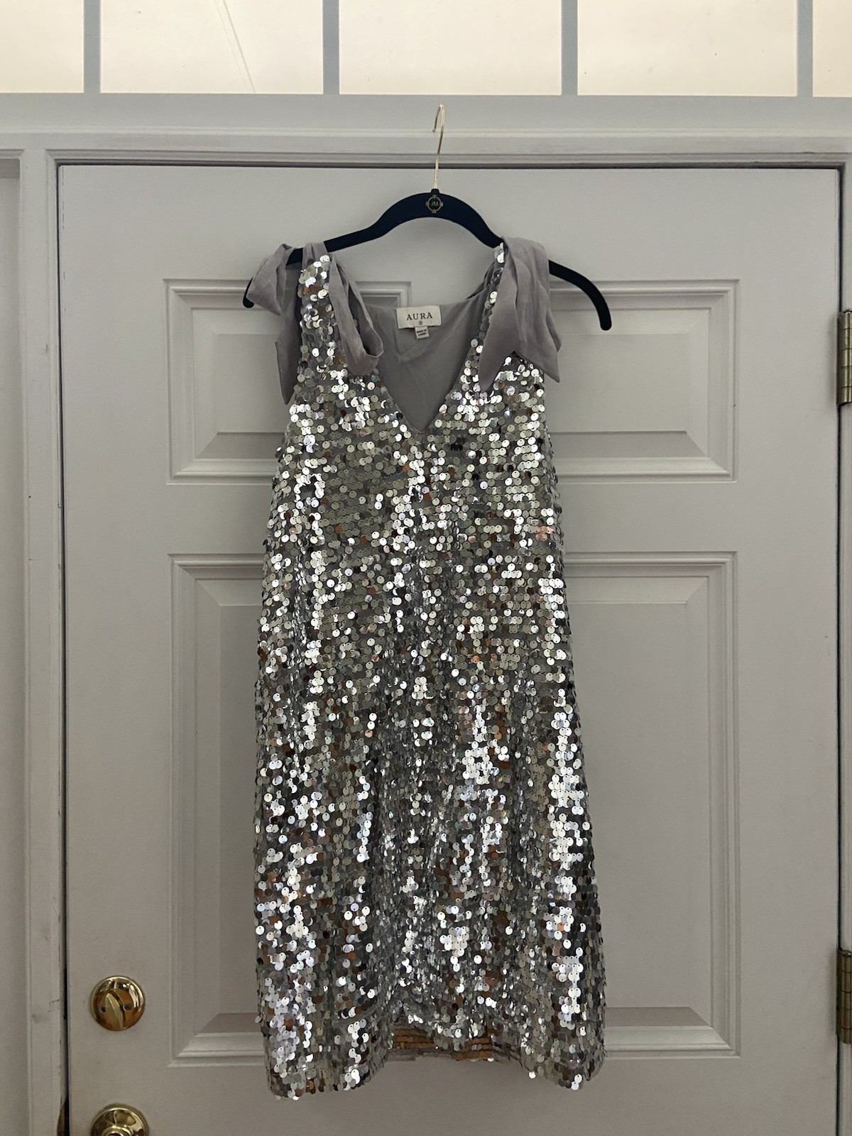 Silver Sequin Party Dress Size S