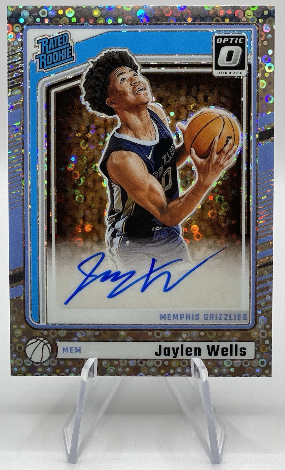 2024-25 Donruss Optic Jaylen Wells Rated Rookie Fast Break Auto #327 Grizzlies