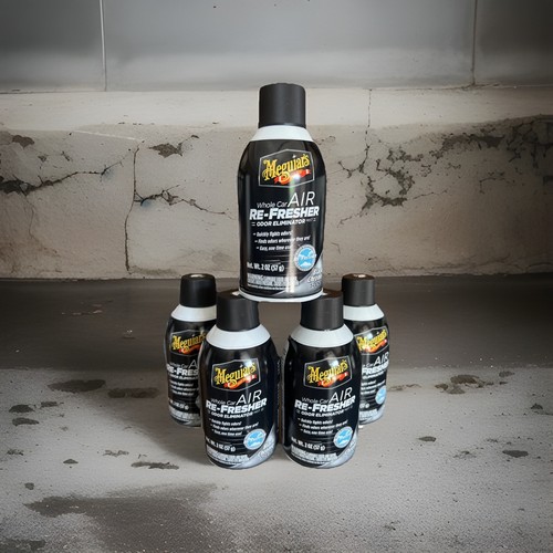 (6) MEGUIAR'S WHOLE CAR AIR RE-FRESHER FOGGER ODOR ELIMINATOR BLACK CHROME SCENT