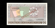 Rwanda, 1966, 20 Francs, SPECIMEN, CRISP UNC!