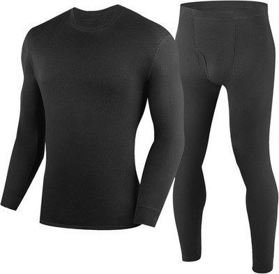 100% Merino Wool Base Layer Mens Soft Thermals Underwear Top & Bottom Set，Warm