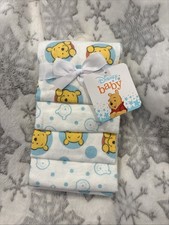 DISNEY  Winnie the Pooh  4 Pack Baby Flannel Blankets Brand New